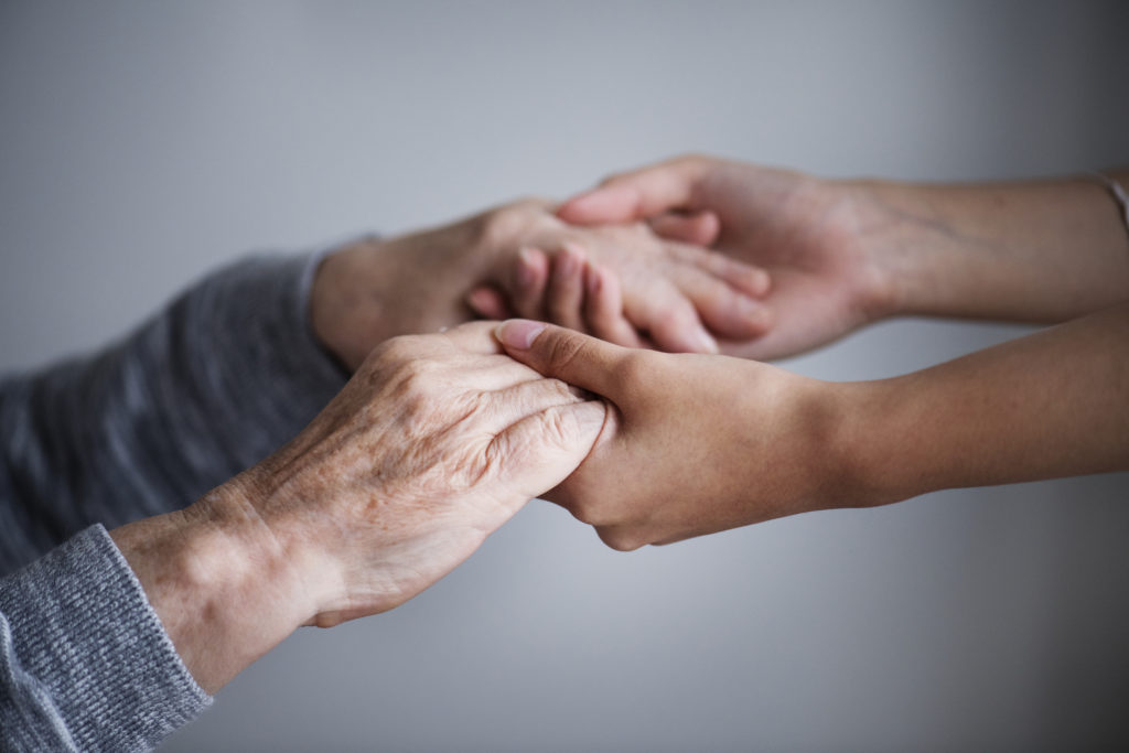 care of the older person supporting hands